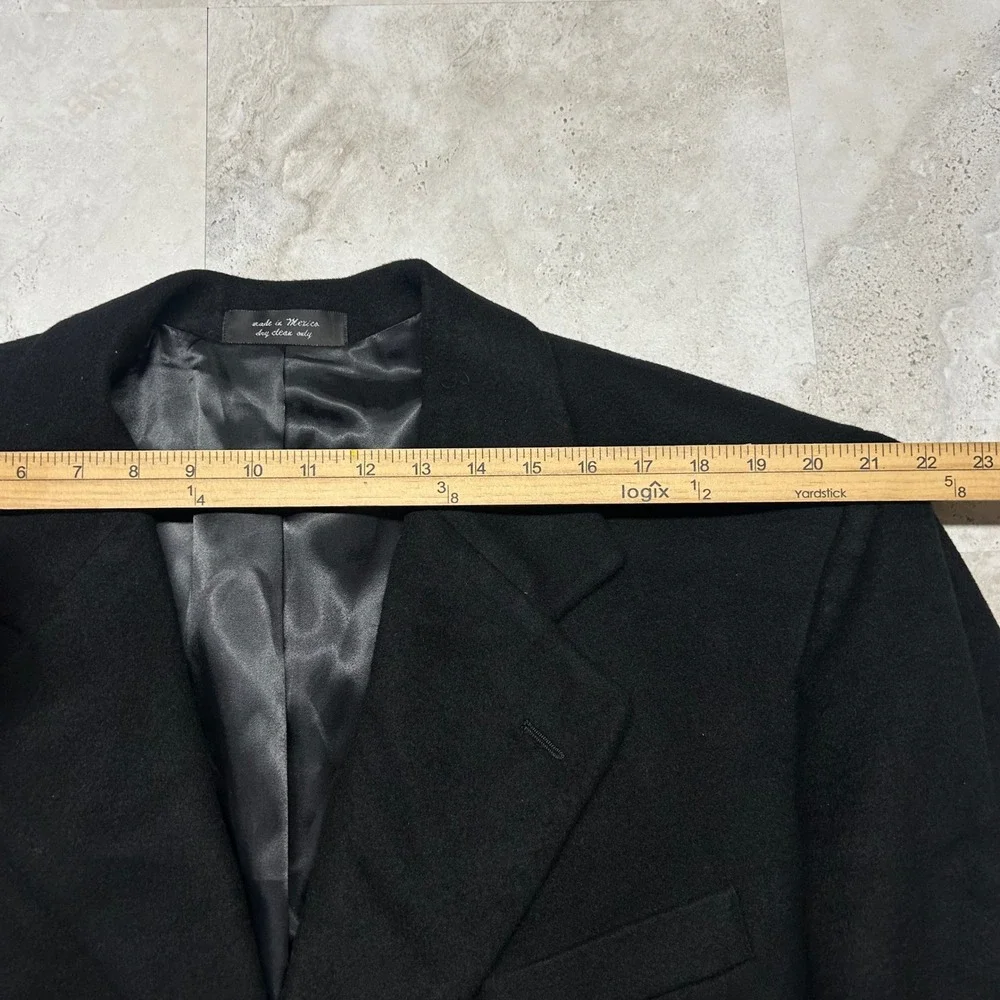 Ralph Lauren Chaps Overcoat Black Mens 48R 100% Cashmere Italian Fabric Coat